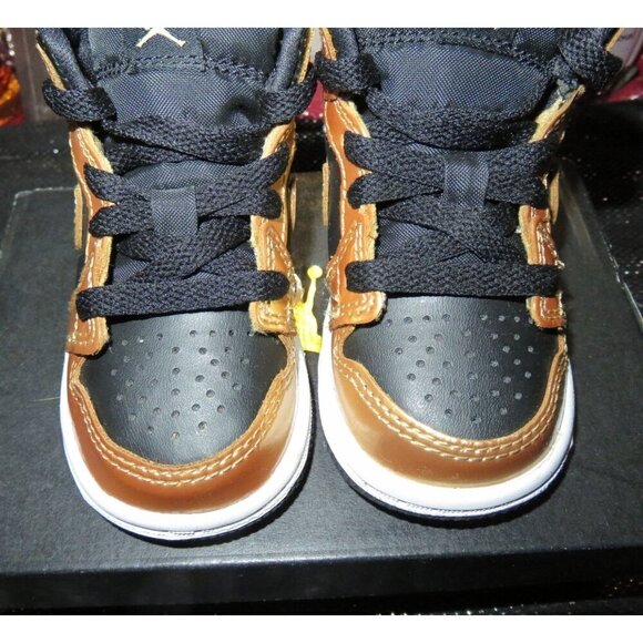 Nike Air Jordan 1 Mid Retro Metallic Gold Toddler 4C DM6217-001 - Picture 3 of 9